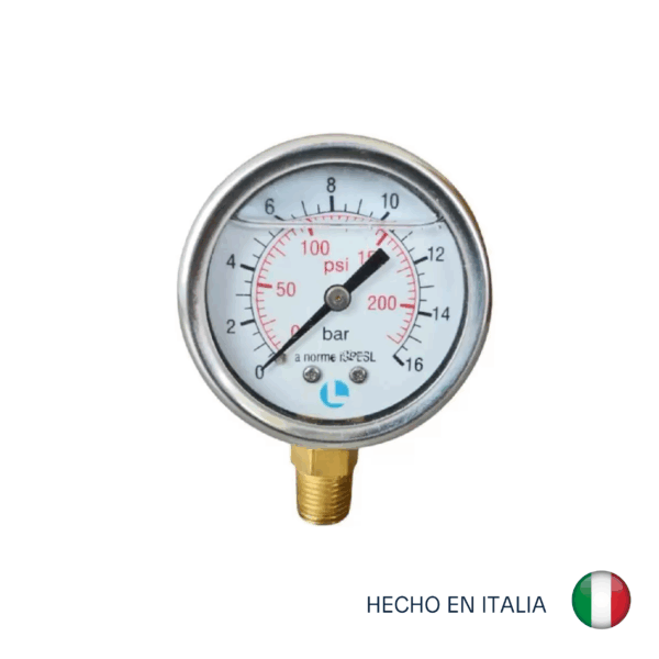 MANOMETRO "LUISE" CON GLICERINA 0 - 16/25 Bar