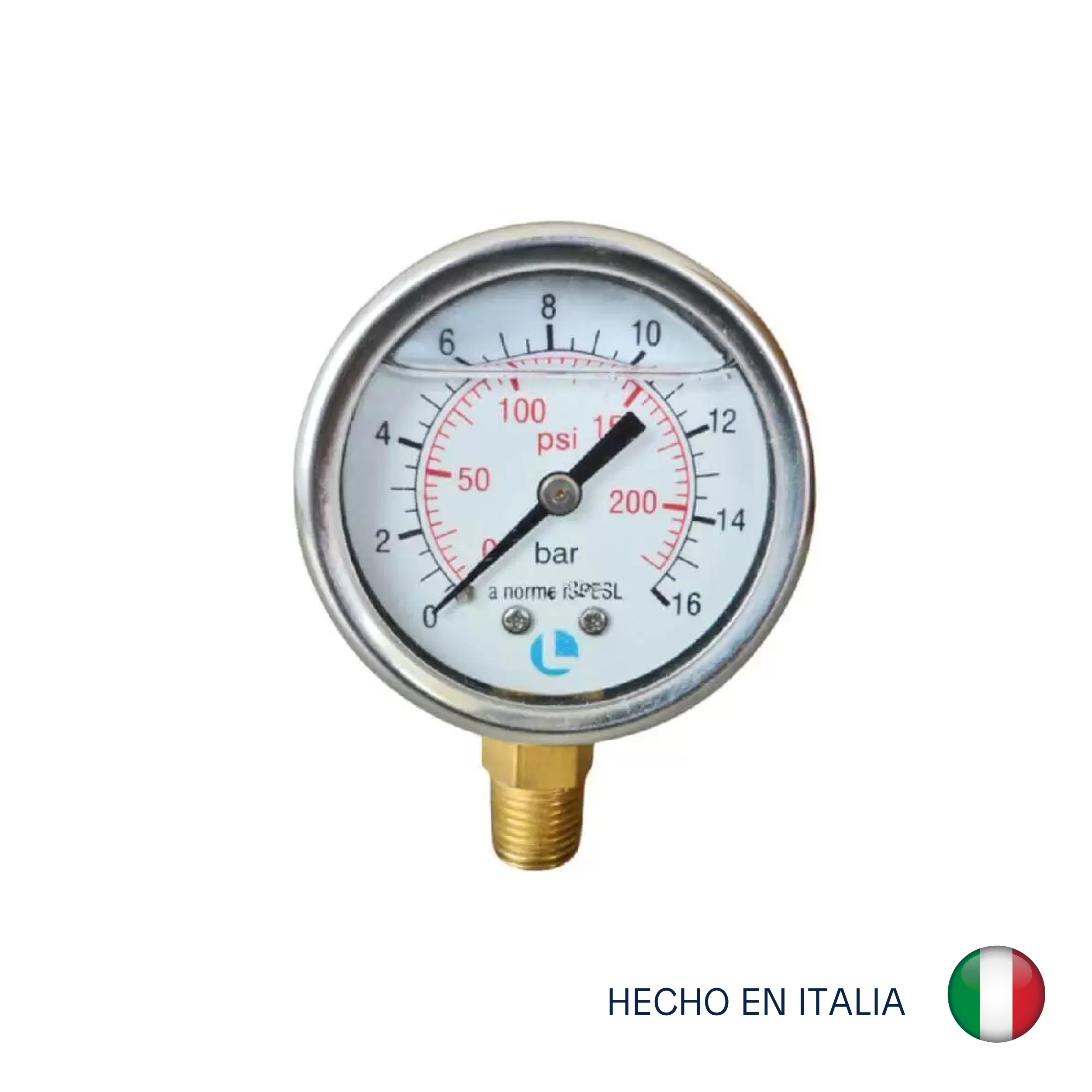 MANOMETRO «LUISE» CON GLICERINA 0 – 16/25 Bar